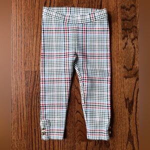 Janie and Jack Red, White & Blue Toddler Girls Leggings - Size 18-24 months